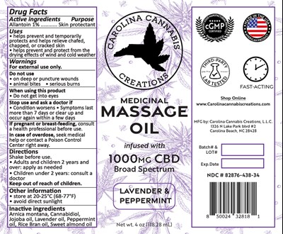 Bottle Label (Medicinal Massage Oil 2023 New)